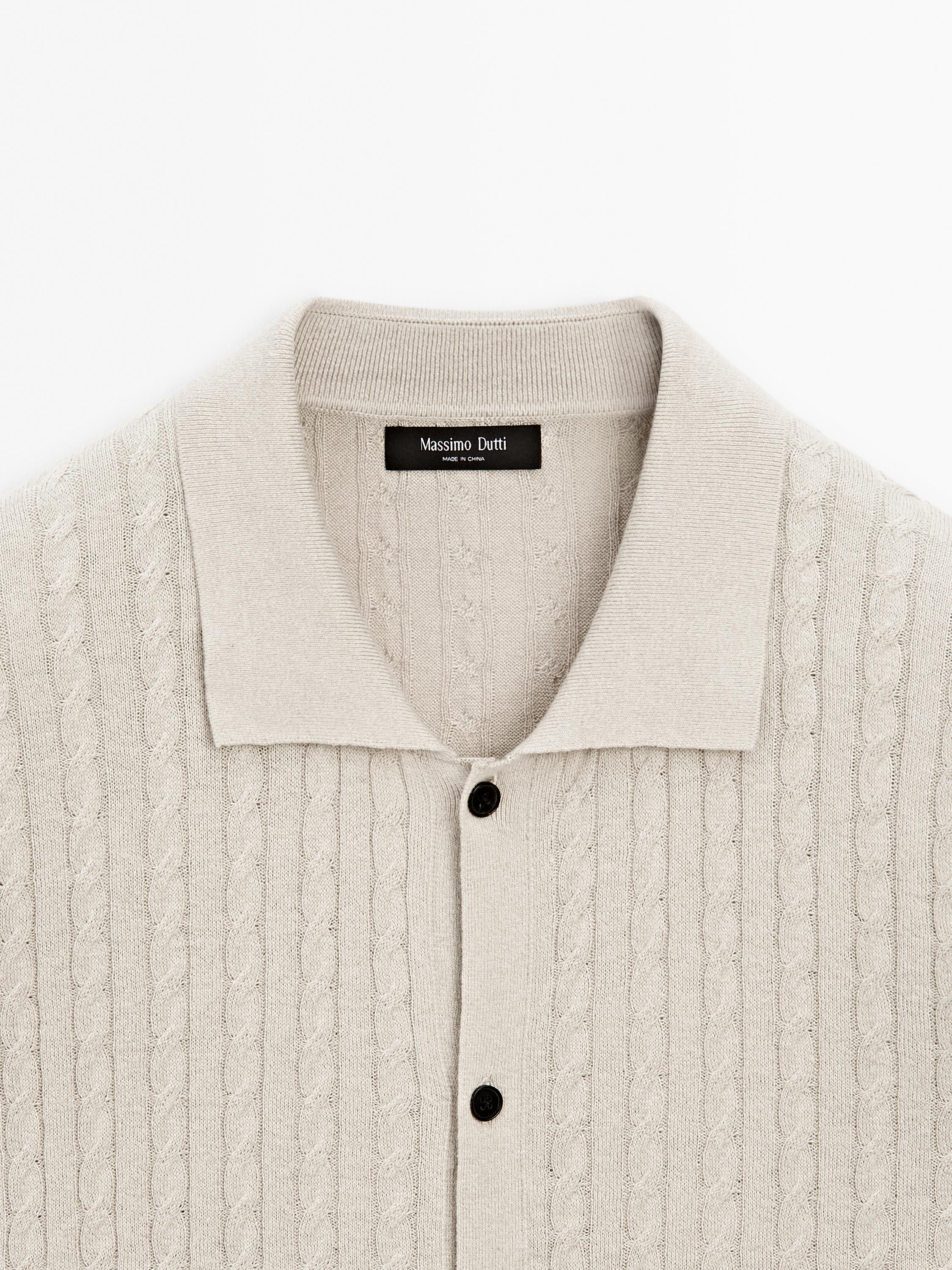 Cable-knit overshirt